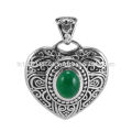 Grüner Onyx Edelstein 925 Sterling Silber Anhänger Schmuck